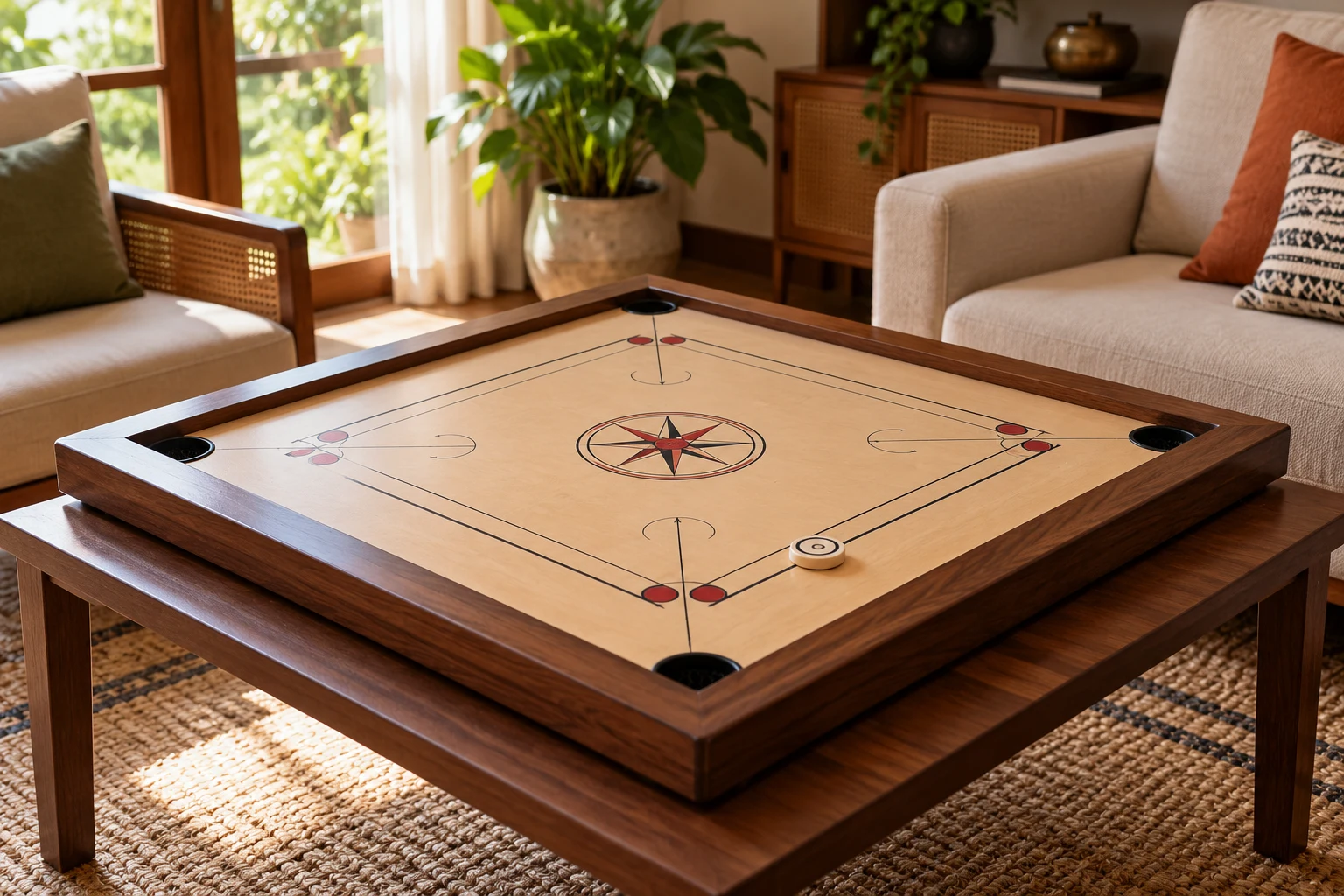 Carrom boards and playing equipment collection